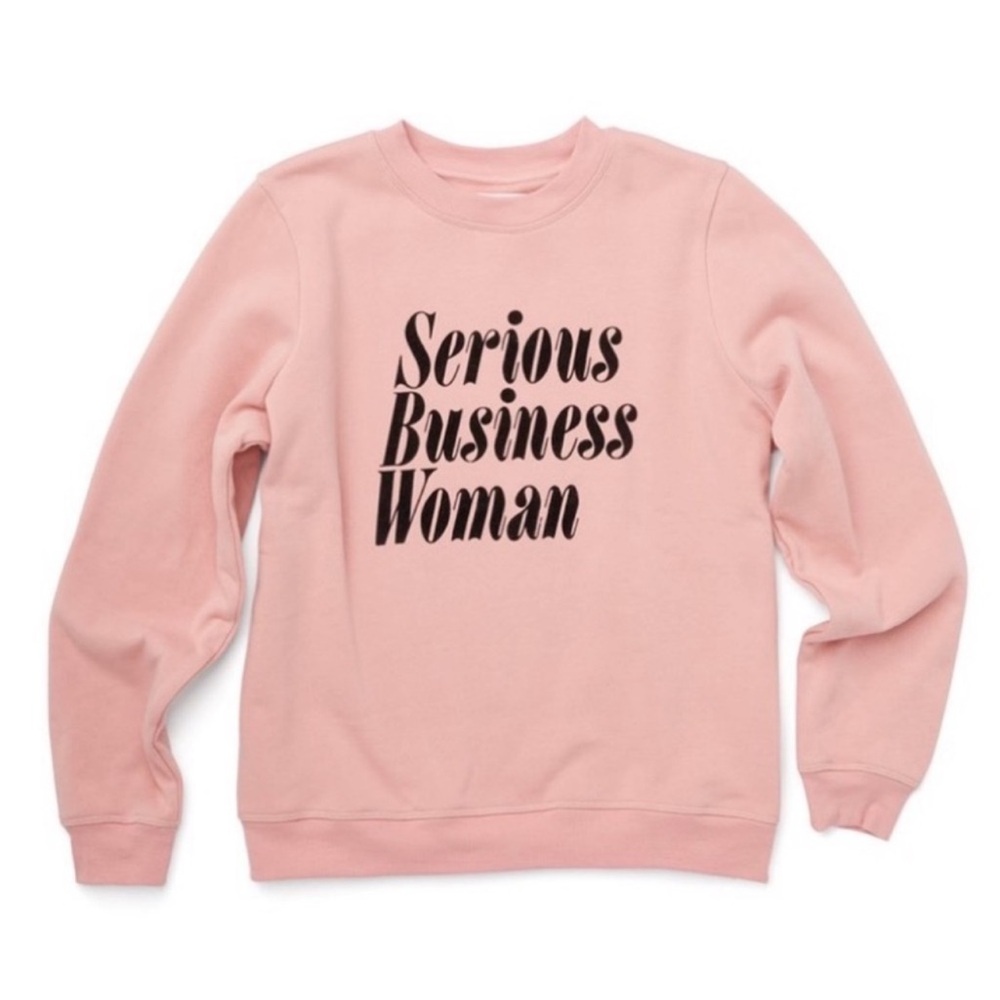 Ban.do 'Serious Business Woman' Sweatshirt Pink Black